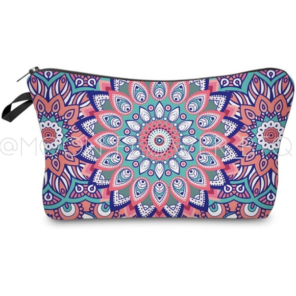 ❤️SOLD❤️ Boho Mandala Makeup Cosmetic Bag Peacock Paradise - Picture 5 of 6